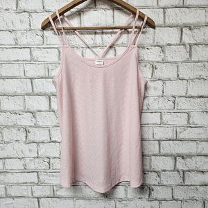 Xieerduo Women's Light Pink Patterned Spaghetti Strap Camisole Size L